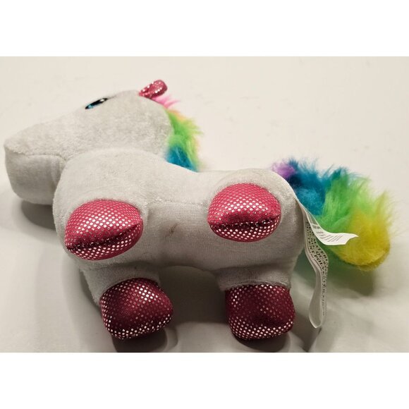 Plush Rainbow Unicorn Pony Stuffed Animal Toy Polyester Fiber 7.5" - Picture 6 of 13
